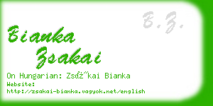 bianka zsakai business card